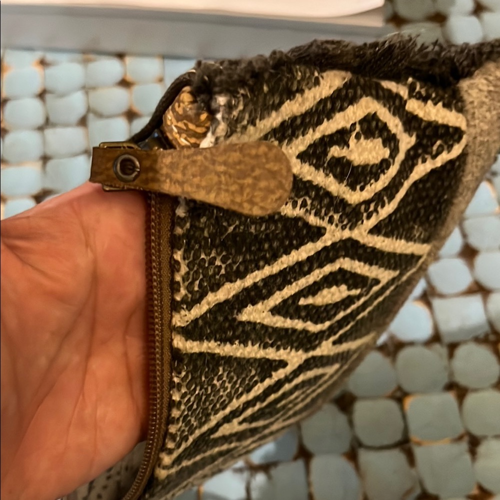 Myra bag Bohemian Brown and Cream Geometric Clutch - Picture 8 of 9